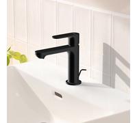 hansgrohe Rebris S 110 mitigeur lavabo 72517670 EcoSmart, avec tirants garniture de vidange , noir mat