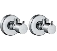 hansgrohe Robinet d'arrêt S sortie G 3/8, chromé, 13901000 (Lot de 2)