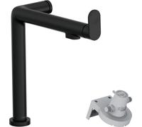 hansgrohe Robinet de cuisine Aqittura M91 avec filtre à eau, robinet 3 voies avec bec hauteur 240 mm, réglable en 2 niveaux à 60° ou 110°, 1 type de jet, noir mat