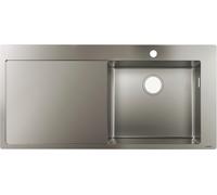 Évier encastré Hansgrohe S715-F450 en acier inoxydable 43306800, 1 cuve principale, égouttoir