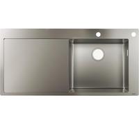 Évier encastré Hansgrohe S717-F450 en acier inoxydable 43307800, 1 vasque, égouttoir