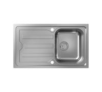 hansgrohe S44 Evier encastré 342, acier inoxydable, avec égouttoir long, 870x510mm, 43369800