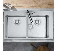 Hansgrohe Évier encastrable S711-F765 43303800 Acier inoxydable 37x37 cm 2 vasques prépercés