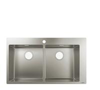 Hansgrohe Évier encastrable S711-F765 43303800 Acier inoxydable 37x37 cm 2 vasques prépercés