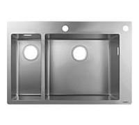 Hansgrohe S712-F655 évier encastrable 43310800 acier inoxydable, 180x450mm, 2000 principal et supplémentaire