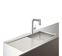 Hansgrohe Select C71-F450-02 combinaison d'évier 43208800 aspect acier inoxydable, avec sBox, égouttoir