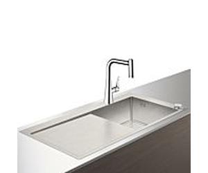 Hansgrohe Select C71-F450-02 combinaison d'évier 43208800 aspect acier inoxydable, avec sBox, égouttoir