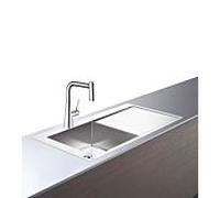 hansgrohe Select combinaison évier 43229000 1045 x 510 mm, 1 bac principal à gauche, égouttoir, chromé