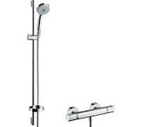 hansgrohe Croma 100 - Mitigeur thermostatique de douche avec douchette à main Croma 100 3jet Multi chrome