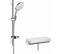 hansgrohe set de douche Ecostat Select 150 27036400 blanc- chromé , barre de douche 1930 , 65m, avec thermostat