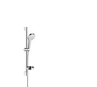 hansgrohe Croma Select S set de douche Vario avec barre de douche de 65 cm et porte-savon, blanc/chrome, 26566400