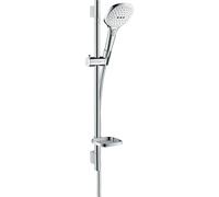 hansgrohe Raindance Select E - Ensemble de douche 120 3jet EcoSmart avec barre de douche 650 mm blanc / chrome