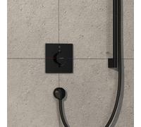 hansgrohe ShowerSelect Comfort E thermostat, encastrÃ©, 1 consommateur, rosace carrÃ©e, avec bouton, 15571, Coloris: noir mat - 15571670