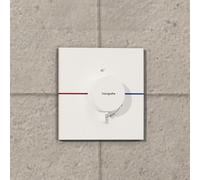 hansgrohe ShowerSelect Comfort E thermostat, encastrÃ©, 1 consommateur, rosace carrÃ©e, 15574, Coloris: Blanc Mat - 15574700