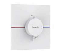 hansgrohe ShowerSelect Comfort E thermostat, encastrÃ©, 1 consommateur, rosace carrÃ©e, 15574, Coloris: Blanc Mat - 15574700