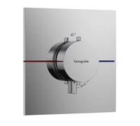 hansgrohe ShowerSelect Comfort E - Mitigeur thermostatique, Robinet encastré avec arrêt de sécurité (SafetyStop) à 40°C, Thermostat carré, 3 sorties, Chromé