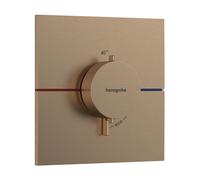 hansgrohe ShowerSelect Comfort E thermostat, encastré, 1 consommateur, rosace carrée, 15574140, Couleur: Bronze brossé