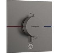 hansgrohe ShowerSelect Comfort E Thermostat 15575340 UP, pour 1 Verbraucher et une sortie supplémentaire, chrome noir brossé