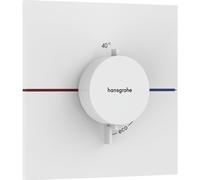 hansgrohe ShowerSelect Comfort E thermostat, encastrÃ©, 1 consommateur, rosace carrÃ©e, 15574, Coloris: Blanc Mat - 15574700