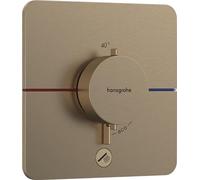 hansgrohe ShowerSelect Comfort Q - Mitigeur thermostatique avec 1 sortie additionnelle, Robinet encastré avec arrêt de sécurité (SafetyStop) à 40°C, Thermostat 1 sortie, Bronze brossé