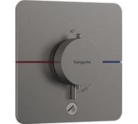 hansgrohe ShowerSelect Comfort Q - Mitigeur thermostatique avec 1 sortie additionnelle, Robinet encastré avec arrêt de sécurité (SafetyStop) à 40°C, Thermostat 1 sortie, Noir chromé brossé