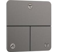 hansgrohe ShowerSelect Comfort Q - Robinet d'arrêt pour la montage encastré de mitigeurs thermostatiques ShowerSelect Comfort (3 fonctions), Noir chromé brossé, 15587340