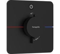 hansgrohe ShowerSelect Comfort Q thermostat, encastré, 1 consommateur, rosace Soft Edge, avec touche, 15581670, Couleur: noir mat