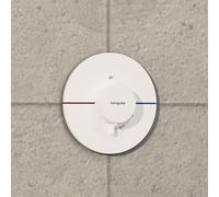 hansgrohe ShowerSelect Comfort S thermostat, encastré, 1 consommateur, rosace ronde, 15559, Coloris: Blanc Mat - 15559700