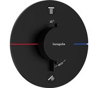 hansgrohe ShowerSelect Comfort S - Mitigeur thermostatique, Robinet encastré avec arrêt de sécurité (SafetyStop) à 40°C, Thermostat rond, 2 sorties, Noir mat