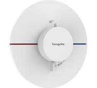 hansgrohe ShowerSelect Comfort S thermostat, encastré, 1 consommateur, rosace ronde, 15559, Coloris: Blanc Mat - 15559700