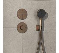 hansgrohe ShowerSelect Comfort S thermostat, encastrÃ©, 1 consommateur, rosace ronde, 15559, Coloris: Bronze brossÃ© - 15559140