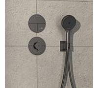 Hansgrohe Thermostat ShowerSelect Comfort S encastré 1 consommateur rosace ronde Chrome noir brossé