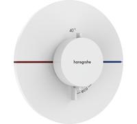 hansgrohe ShowerSelect Comfort S thermostat, encastrÃ©, 1 consommateur, rosace ronde, 15559, Coloris: Blanc Mat - 15559700