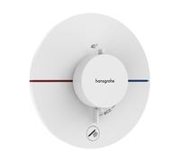 hansgrohe ShowerSelect Comfort S thermostat, encastré, 1 consommateur, une sortie supplémentaire, rosace ronde, 15562700, Couleur: Blanc Mat