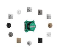 hansgrohe ShowerSelect Comfort S thermostat, encastré, 1 consommateur, une sortie supplémentaire, rosace ronde, 15562340, Couleur: Chrome noir brossé