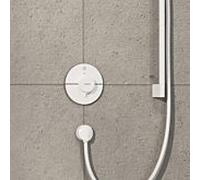 hansgrohe ShowerSelect Comfort S thermostat, encastrÃ©, 1 consommateur, rosace ronde, avec bouton, 15553, Coloris: Blanc Mat - 15553700
