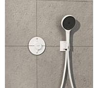 Hansgrohe Thermostat de douche ShowerSelect Comfort S 15556700 2 sorties sécurité EN 1717 blanc mat
