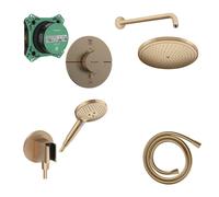 Hansgrohe Showerselect Ensemble de douche - élément encastré - mitigeur thermostatique - pomme de tête - ecosmart - bras de douche - support de douchette - flexible de douche - douchette - ecosmart - 