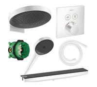 hansgrohe ShowerSelect Ensemble de douche encastré avec mitigeur thermostatique, 01800180+Set4,