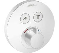 Hansgrohe Showerselect Ensemble de finition thermostatique 2 fonctions mat blanc 15743700