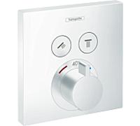 Hansgrohe Garniture ShowerSelect 15763700 thermostat encastré pour 2 Verbraucher blanc mat