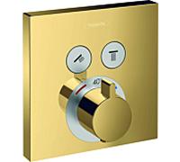 hansgrohe ShowerSelect garniture set 15763990 thermostat encastré, pour 2 consommateurs, optique or poli