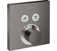 hansgrohe ShowerSelect kit d'installation finale 15763340 thermostat encastré, pour 2 Verbraucher , noir brossé