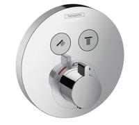 Hansgrohe ShowerSelect Mitigeur encastré rond avec 2 fonctions de douche chrome incluant corps encastré iBox Universal 0457051/0451561
