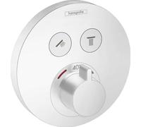 hansgrohe ShowerSelect S Set de finition pour mitigeur thermostatique encastré avec 2 fonctions, blanc mat, 15743700