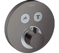 hansgrohe Set de finition ShowerSelect S 15743340 thermostat à 2 Verbraucher , pour 2 Verbraucher , chrome noir brossé