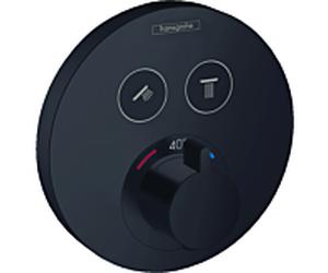 hansgrohe ShowerSelect S set prêt à installer 15743670 thermostatique encastrable, pour 2 Verbraucher , noir mat