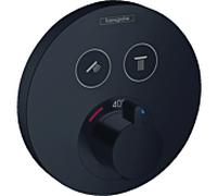 hansgrohe ShowerSelect S set prêt à monter 15743670 thermostatique encastré, pour 2 consommateurs, noir mat