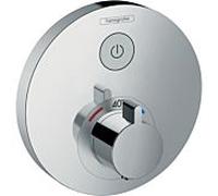 Hansgrohe Thermostat de douche ShowerSelect S 15744000 – Montage encastré, 1 consommateur, chromé