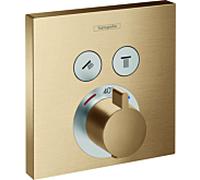 hansgrohe ShowerSelect set de finition 15763140 thermostat encastré, pour 2 Verbraucher , bronze brossé